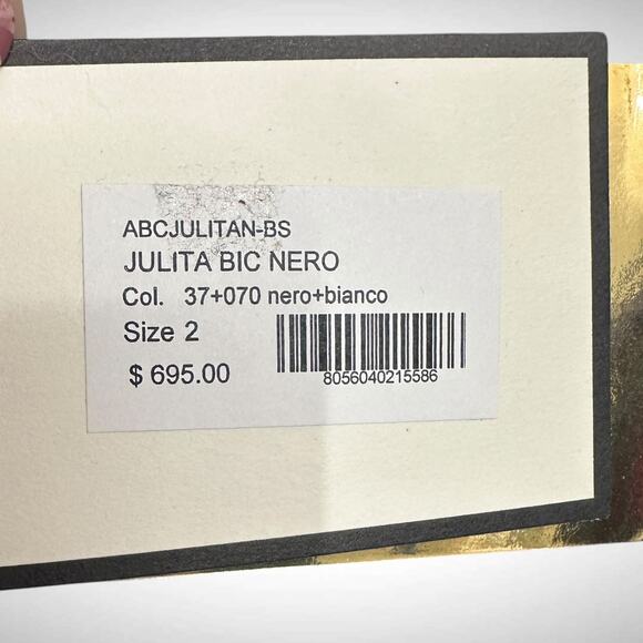 Chiara Boni Size 2 La Petite Robe Julita Cocktail Dress Black White Artsy Chic - Picture 4 of 10